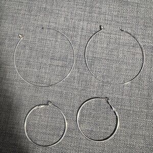 Silver Hoop Earrings Bundle